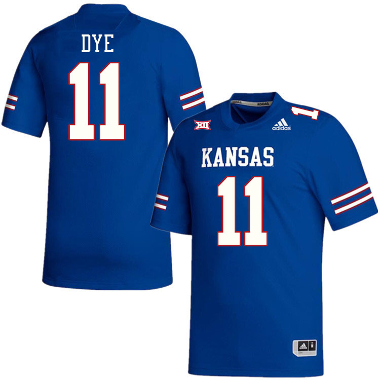 Men #11 Devin Dye Kansas Jayhawks College Football Jerseys Stitched Sale-Royal